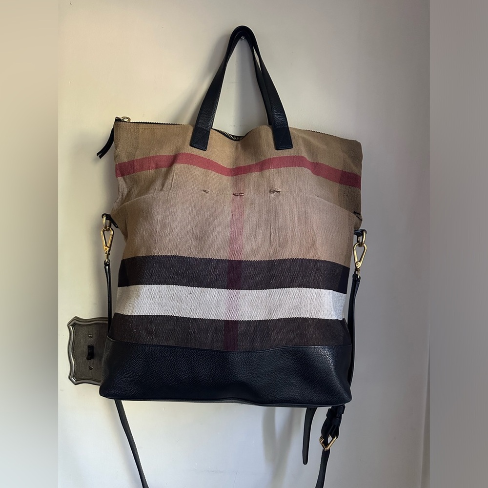 Burberry Check Canvas Bucket Bag